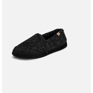 Acorn Men's Memory Foam Slippers 10.5-11.5 Black Berber
